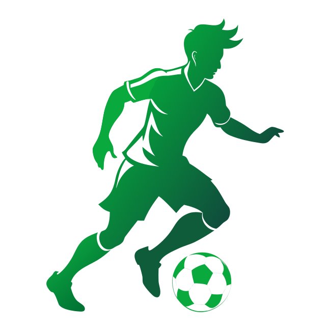 Young Soccer Player Silhouette Vector Svg