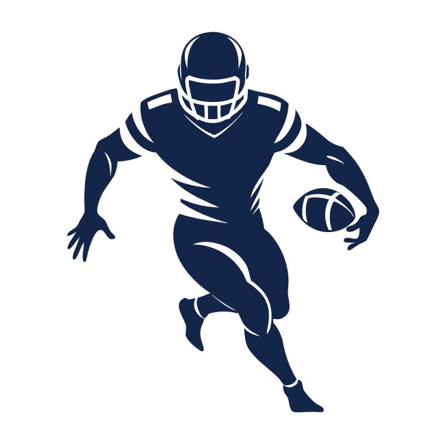 American Football Player Silhouette Vector Svg