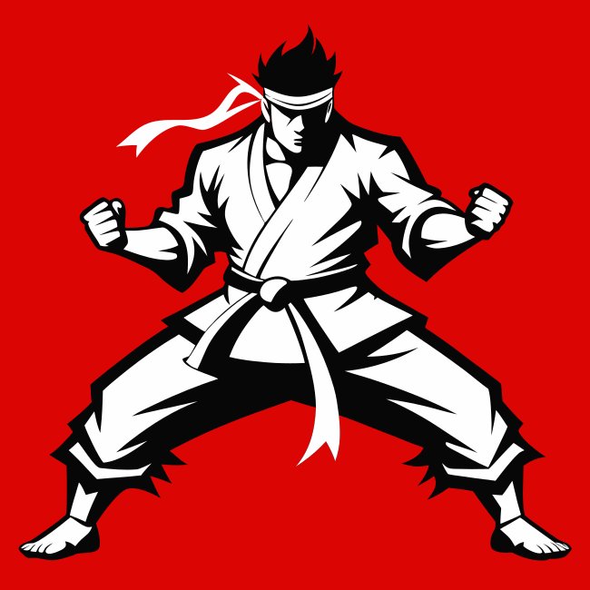 Colorful Martial Arts Silhouette Vector Svg