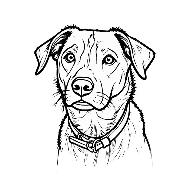 Hand Drawn Vector SVG Dog Portrait