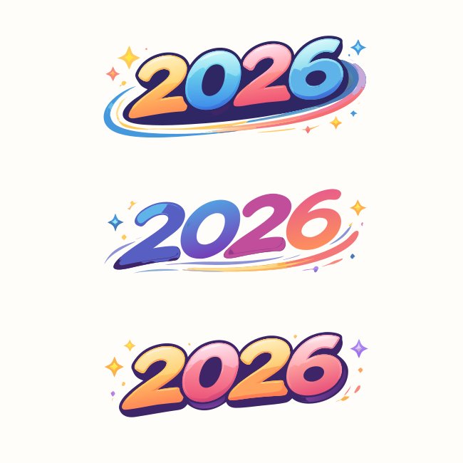 Colorful 2026 Year Number SVG Template