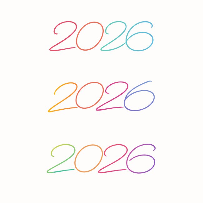 2026 Minimal Outline Vector SVG