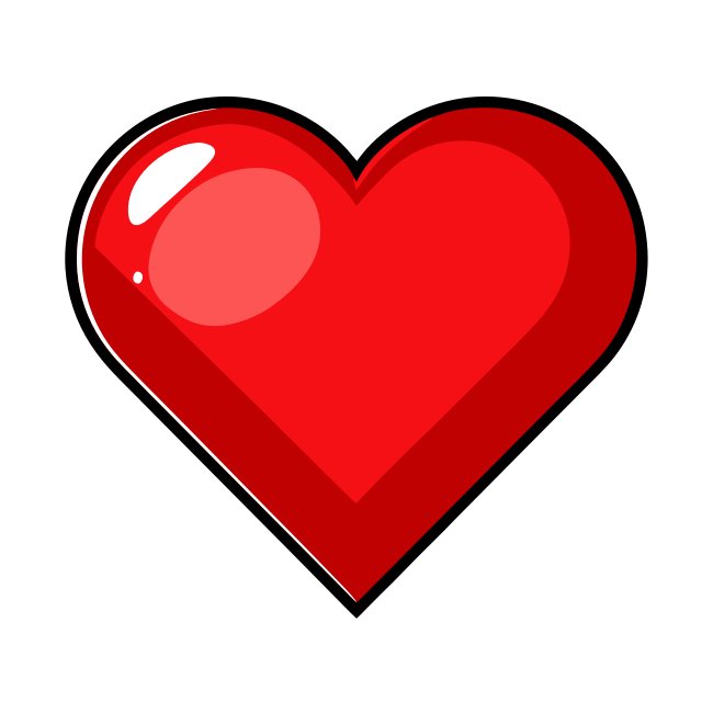 Small Red Heart SVG On White Canvas