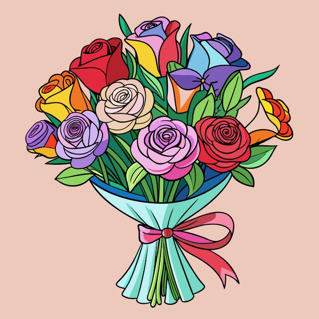 Big Flower Bouquet Vector Svg