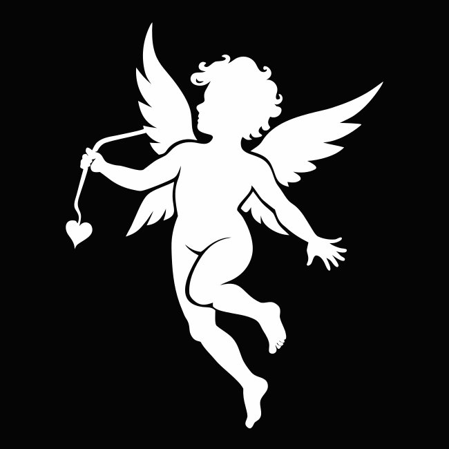 Flying Cupid Silhouette Vector Svg