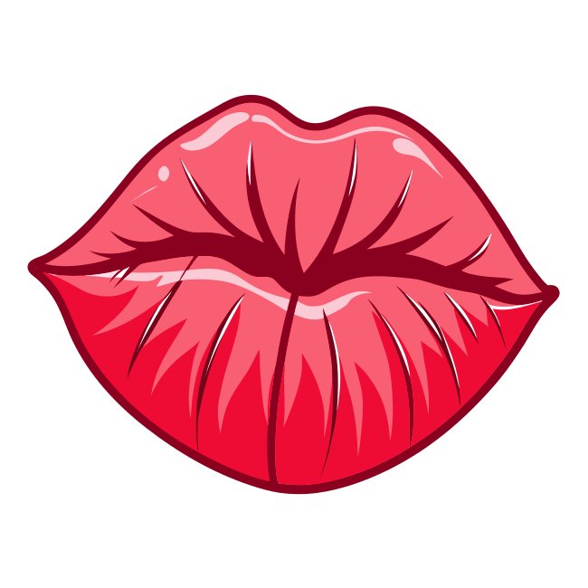 Red Kiss Mark Vector Svg