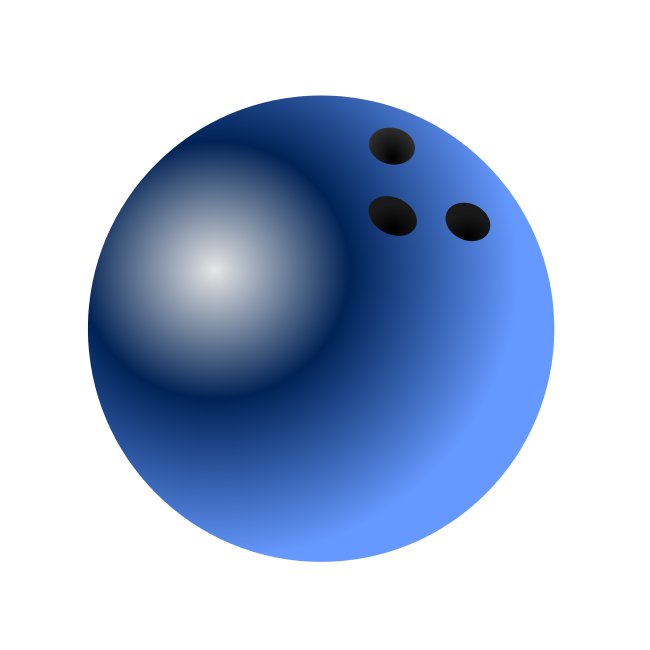 Blue Shiny Bowling Ball Vector SVG Shape