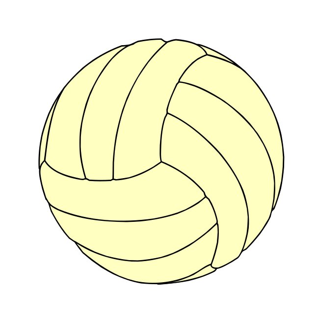 Volleyball White Vector SVG Template