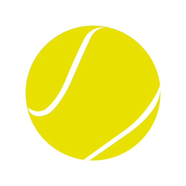 Yellow Tennis Ball Vector SVG Shape Template