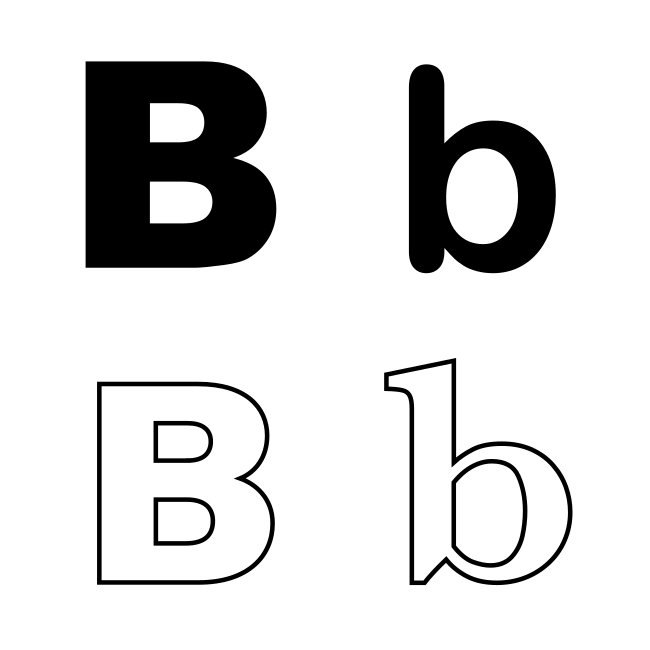 Letter B Variants SVG Vector Template
