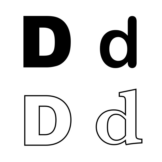Letter D Variants SVG Vector Template