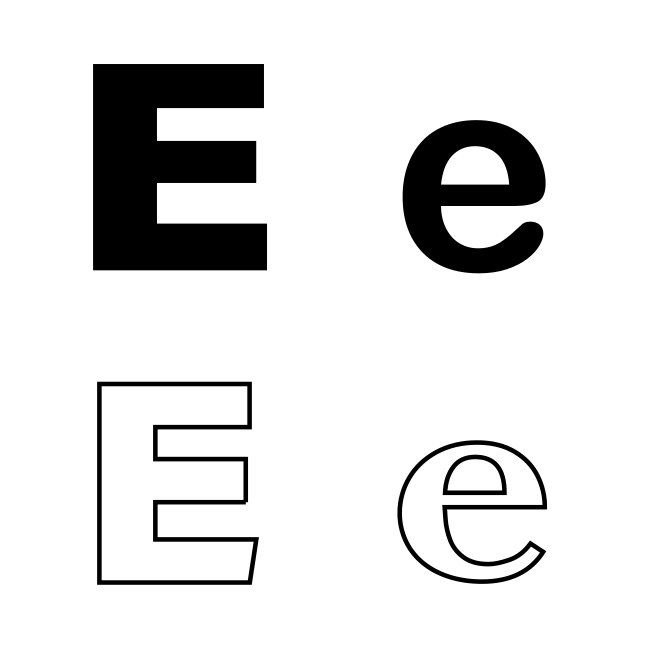 Letter E Variants SVG Vector Template