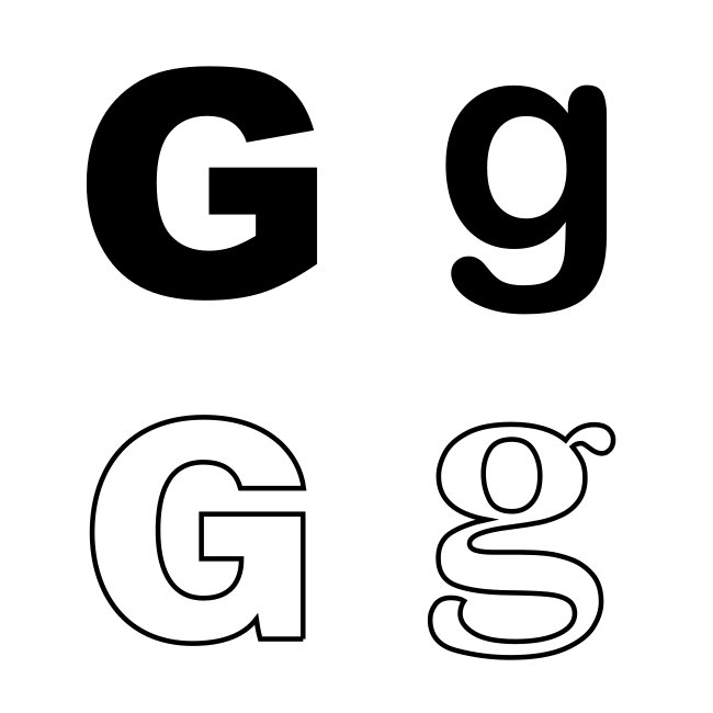 Letter G Variants SVG Vector Template