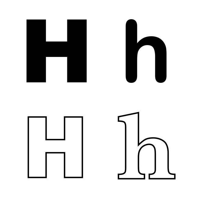 Letter H Variants SVG Vector Template