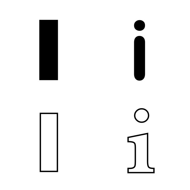 Letter I Variants SVG Vector Template