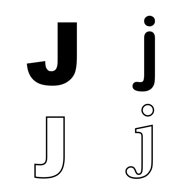 Letter J Variants SVG Vector Template 2