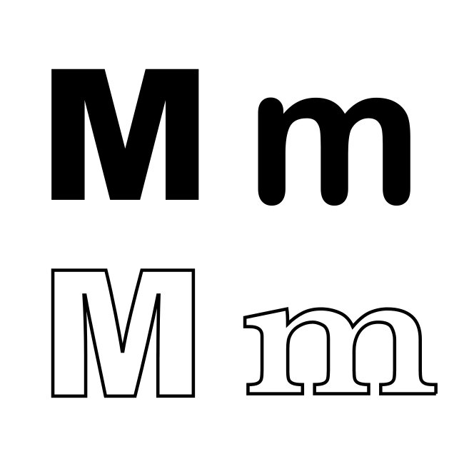 Letter M Variants SVG Vector Template