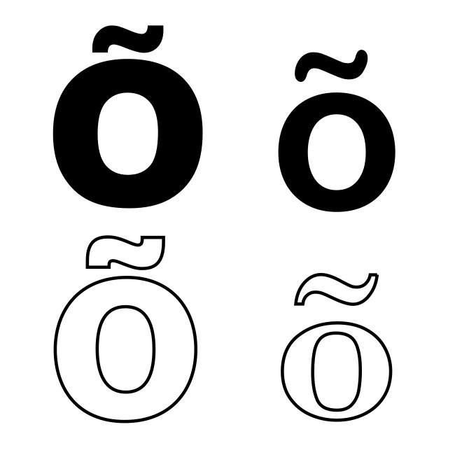 Letter Õ Variants SVG Vector Template