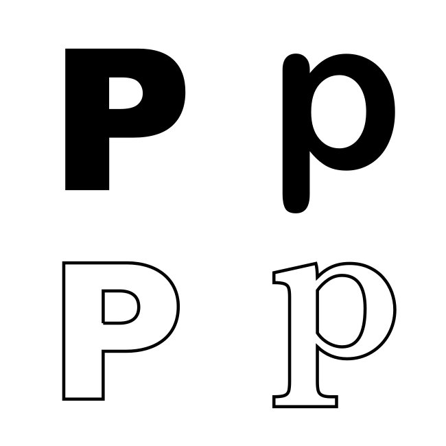 Letter P Variants SVG Vector Template