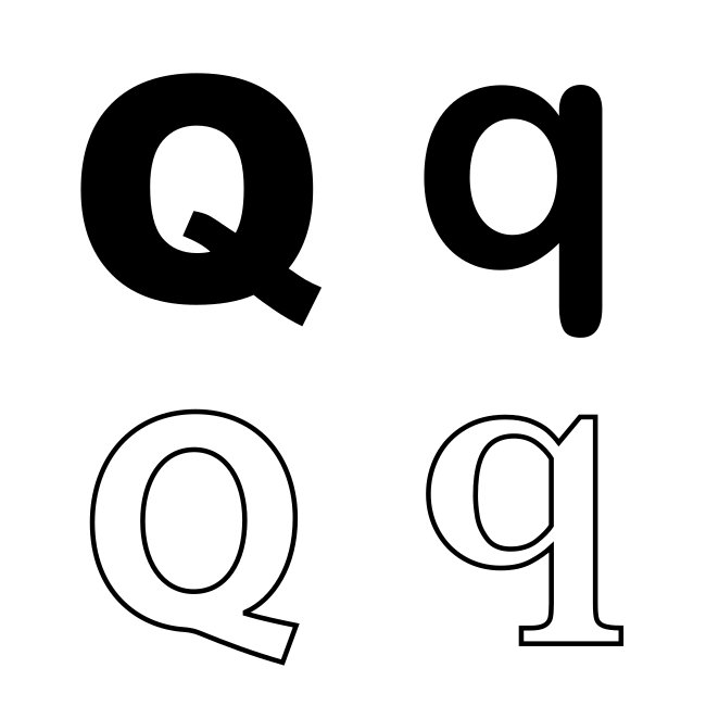 Letter Q Variants SVG Vector Template