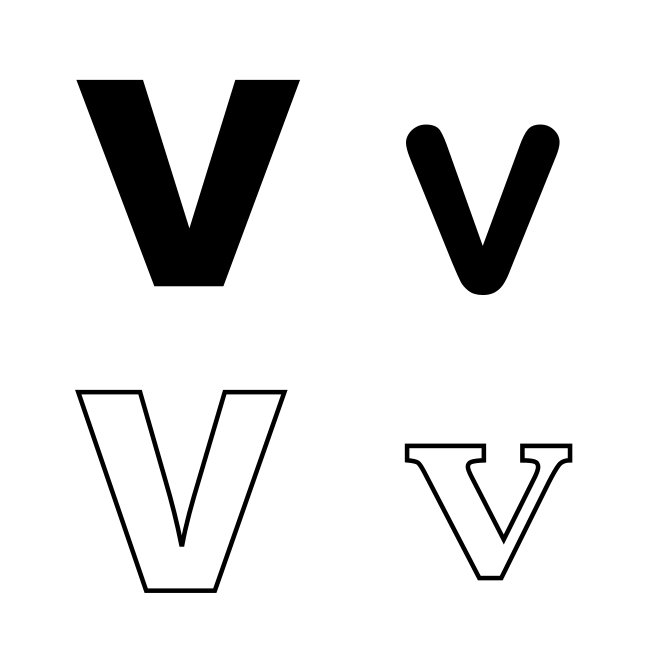 Letter V Variants SVG Vector Template