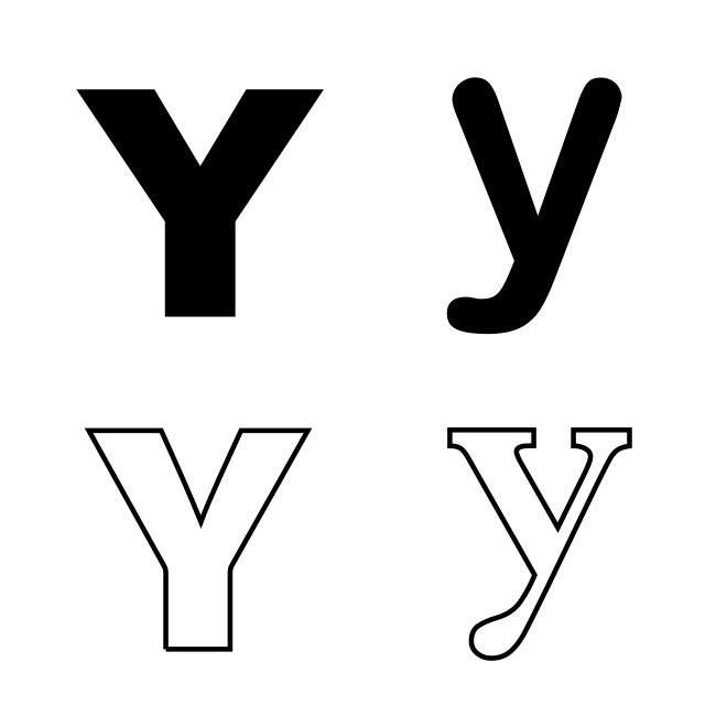 Letter Y Variants SVG Vector Template