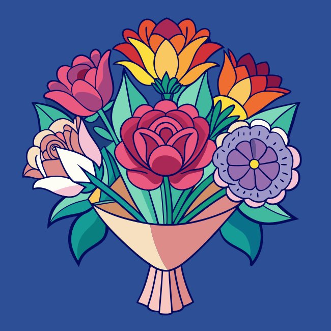 Creative Floral Bouquet Vector Svg
