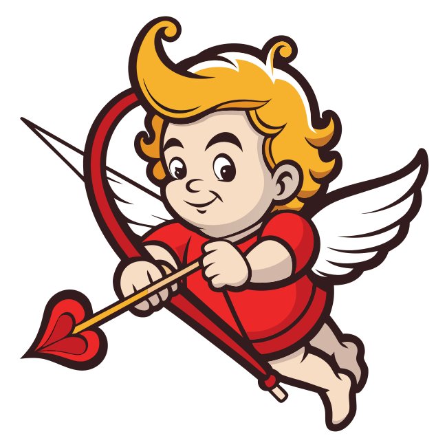 Cute Cupid With Arrow Vector Svg