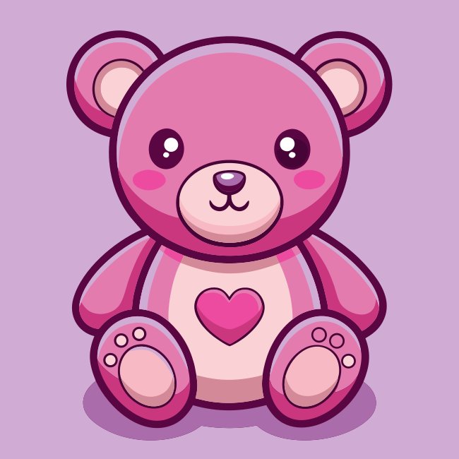 Pink Teddy Bear Vector Svg
