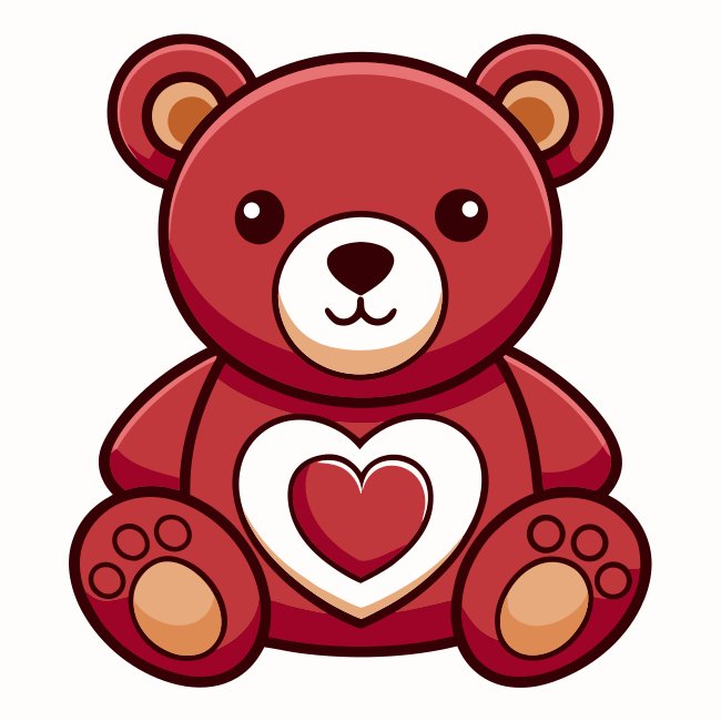 Red Teddy Bear Vector Svg