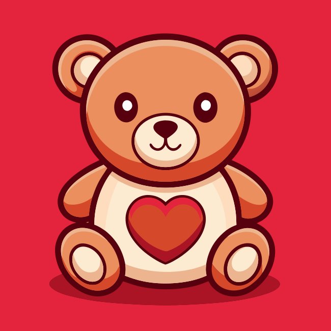 Cute Teddy Bear Vector Svg