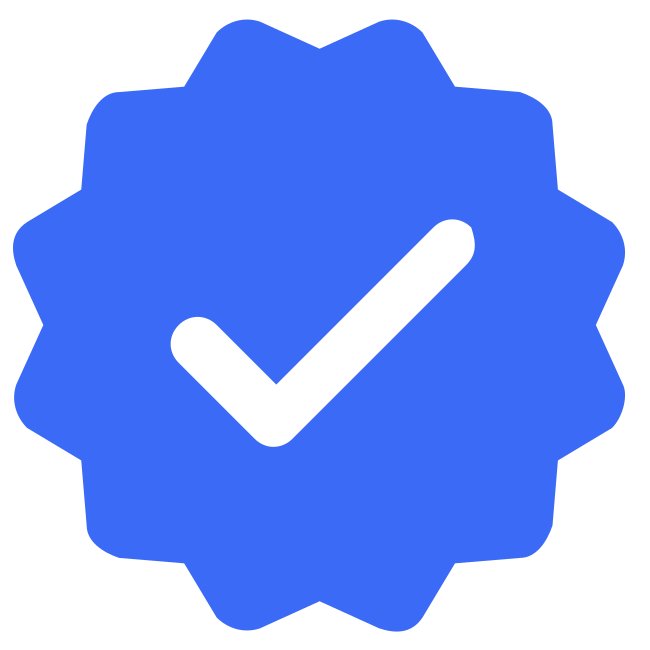 Social Media Blue Verified Badge SVG Vector Template