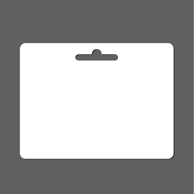Blank White Gift Card With Hang Tab Landscape Vectior Svg Template
